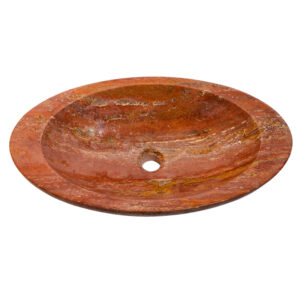 Lavabo per Bagno in Marmo Travertino Rosso Persiano