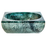 Lavabo per Bagno in Marmo Verde Bombato