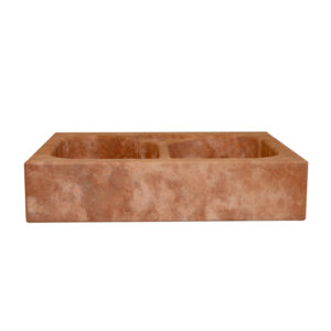 Lavabo Cucina in Marmo Travertino Rosso Spazzolato