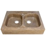 Lavabo Cucina in Marmo Travertino Spazzolato