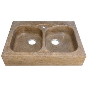 Lavabo Cucina in Marmo Travertino Spazzolato