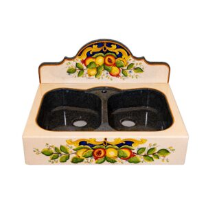 Lavabo cucina in Pietra Lavica Smaltato