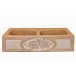 Lavabo in Marmo Giallo Egiziano con Decorazione