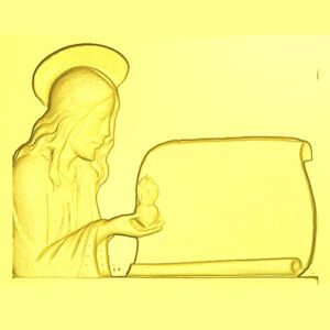 Lapide Cristo con pergamena 3 - 3d Model STL