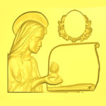 Lapide Madonna con pergamena 4 - 3d Model STL